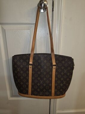 Louis Vuitton Monogram Canvas Tote with Tan Leather Trim
